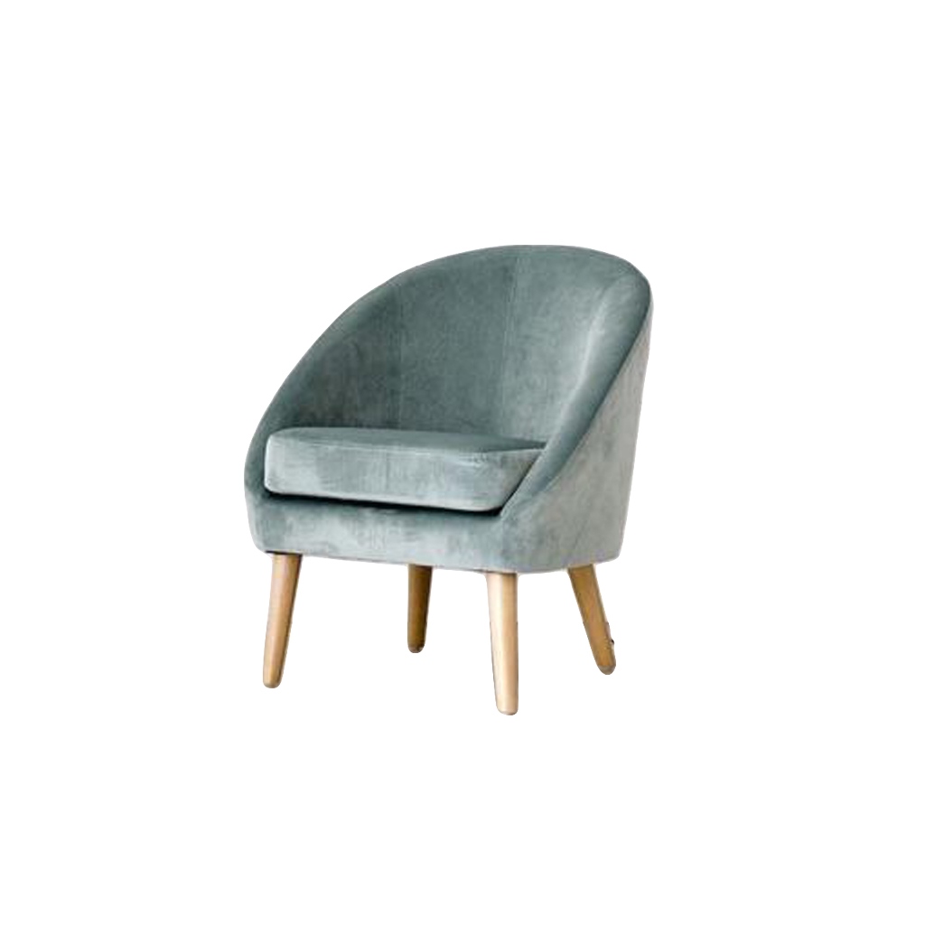 Beech wood and Velvet Side chair - green