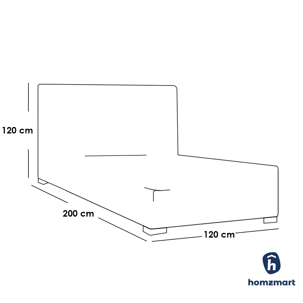 Counter Wood Bed 120x120x200 cm - Beige