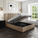 Counter Wood Bed 120x120x200 cm - Beige