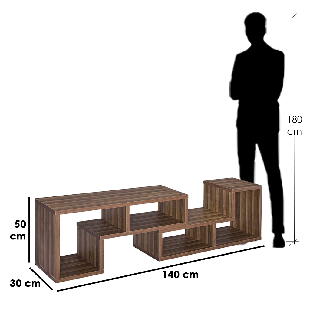 Counter Wood Brown Tv Unit - 140 × 30 × 50 cm