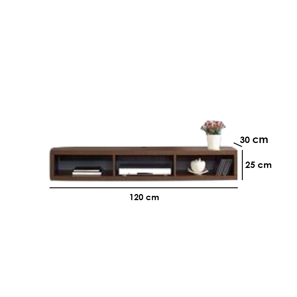 Counter Wood Brown Wall-mounted TV Unit - 30 × 25 × 120 cm