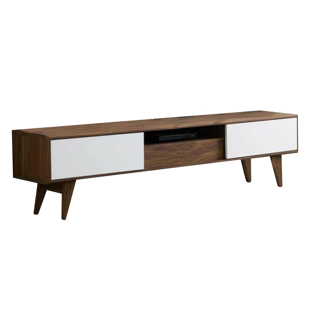 Counter Wood Brown and White Tv Unit - 180 × 30 × 45 cm