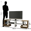 Counter Wood Brown and White Tv Unit - 180 × 30 × 55 cm