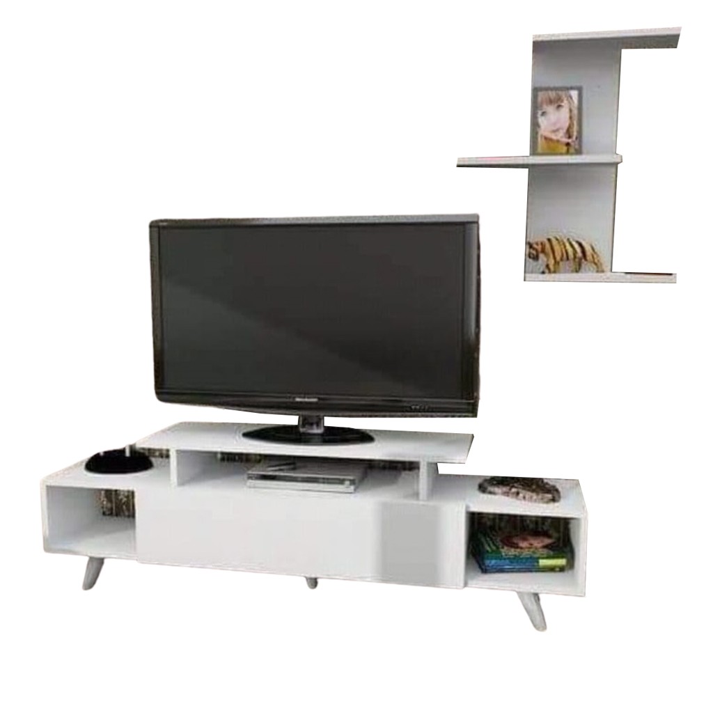 Counter Wood White Tv Unit - 160 × 40 × 45 cm