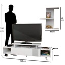 Counter Wood White Tv Unit - 160 × 40 × 45 cm