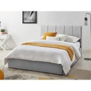 Counter Wood and Velvet Fabric Super King Bed 120x160x200 cm - Grey