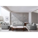 Beech Wood and Velvet Living Room 4 Pieces - Grey