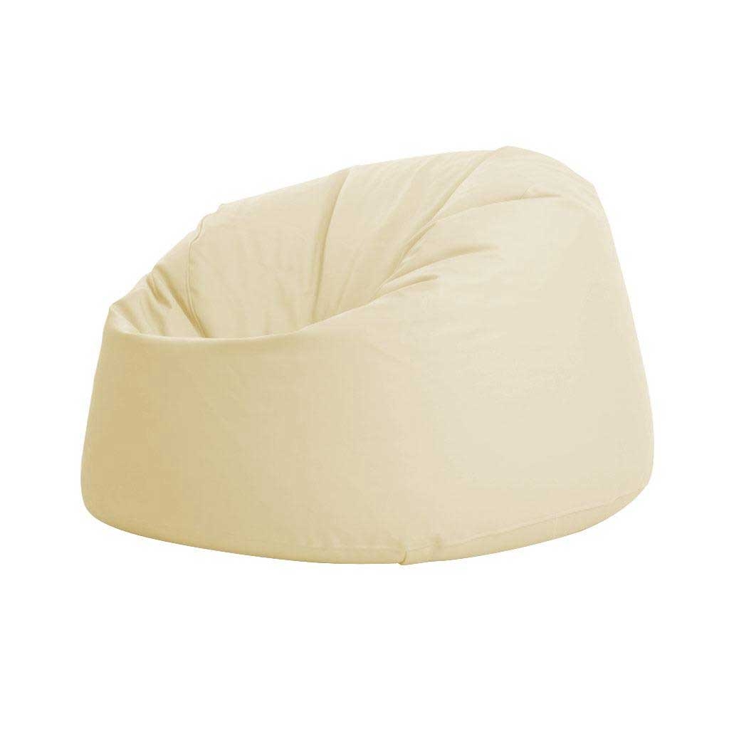 Leather and Foam Beanbag - Beige