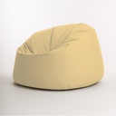 Leather and Foam Beanbag - Beige