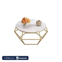 Steel and Marble Coffee Table Gold - 80x45 cm