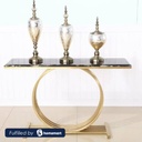 Steel and Marble Console Gold - 100x40x85 cm