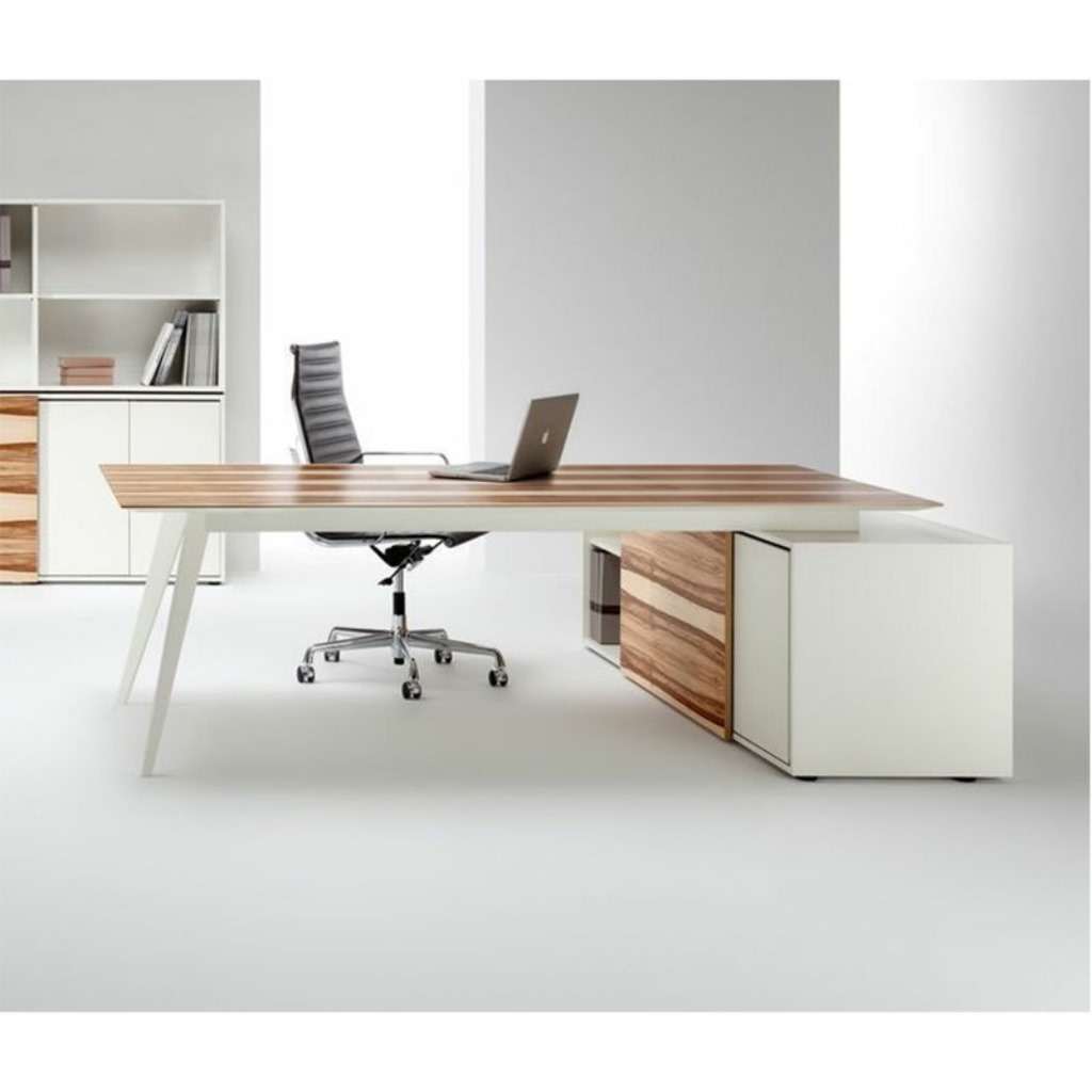 ELL.34 Desk - Brown & White