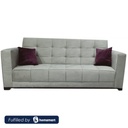 Muski Wood and Velvet Fabric Sofa Bed - Grey