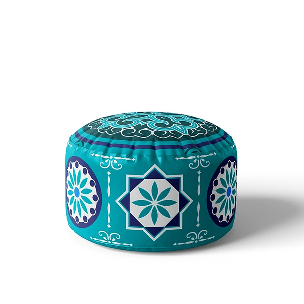 Turkish Sabia Pouf Blue