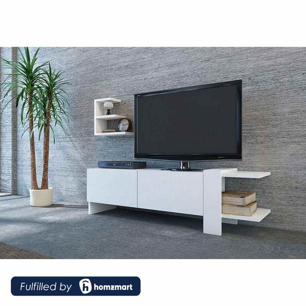 spanish MDF White Tv Unit - 37 × 30 × 120 cm