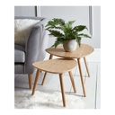 Beech Wood and Counter Side Table Brown - 45x40x45 cm