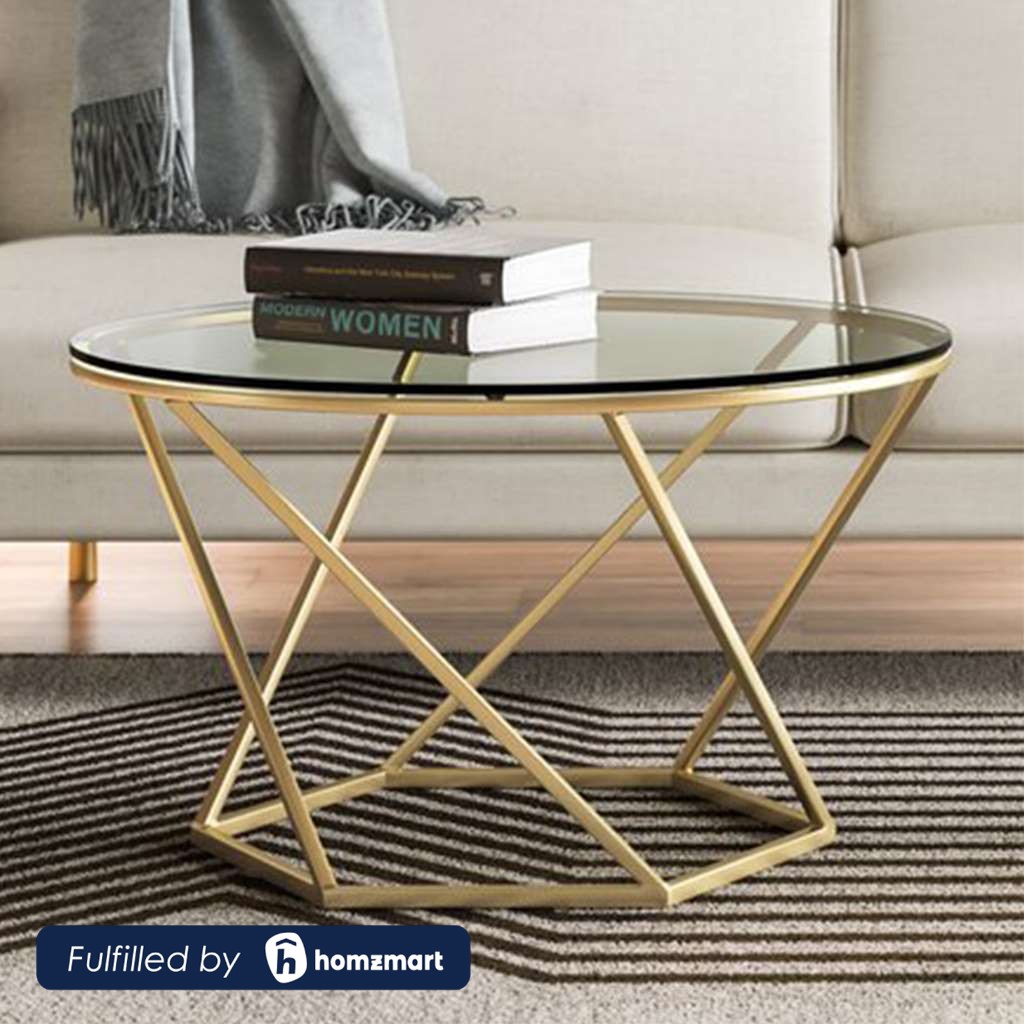 Steel Coffee Table Gold - 75x45 cm