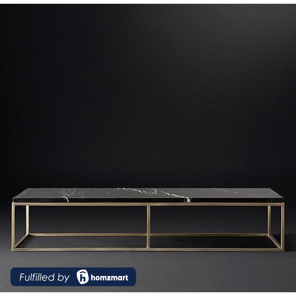 Steel Gold and Black Tv Unit - 170 × 40 × 45 cm