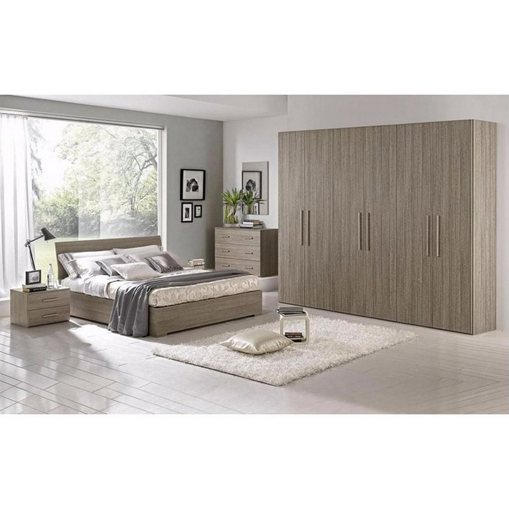 MDF Wood Bedroom Set 4 Pieces - Beige