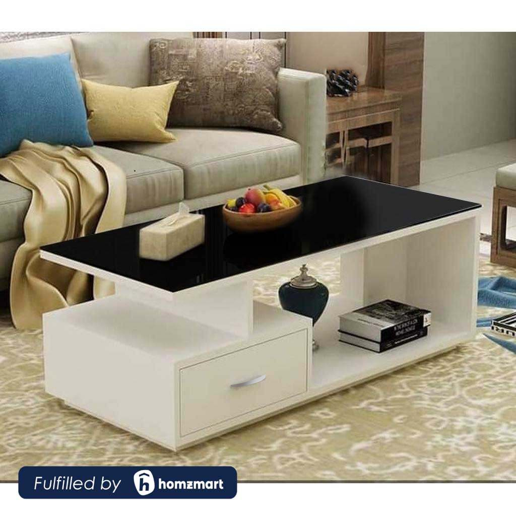 MDF Coffee Table White - 45x50x100 cm