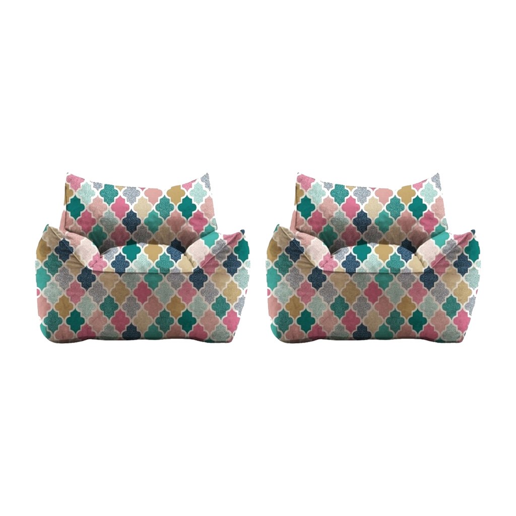 Turkish Sabia Beanbags set 2 Pieces - Multi color