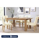 Beech and MDF Wood with Velvet Fabric Dining Room Set 7 pieces Brown and Beige