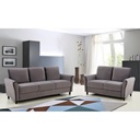 Beech Wood and Velvet Modern Living Room 2 pieces - Grey