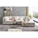 Beech Wood and Hummer Velvet Fabric L-Shape Sofa - Beige