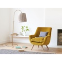 Beech Wood and Velvet Arm Chair - Yellow