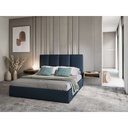 MDF and Velvet Fabric Single Bed 120x120x200 cm - Blue