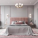 MDF and Velvet fabric Single Bed 120x160x195 cm - Cashmere