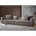 Beech Wood and Linen Wood 3 Seater Sofa - Beige