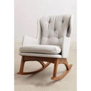 Beech Wood and Velvet Rocking Chair - Beige and Brown