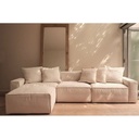 Beech Wood and Linen Fabric L-Shape Sofa