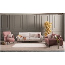 Red Beech Wood Living Room 3 Pieces - White and Pink