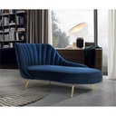 Beech Wood Chaise Longue - Blue & Gold