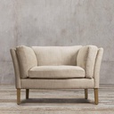 Beech Wood and Linen Arm Chair - Beige