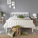 Muskey Wood Single Bed 110×100×195 cm - white