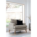 Beech Wood and Linen Arm Chair - Grey