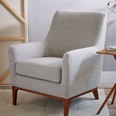 Beech Wood and Linen Arm Chair - Grey