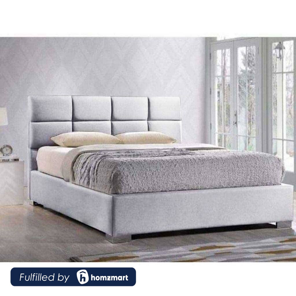 MDF and Velvet Fabric King Bed 120×160×195 cm - Dark Grey