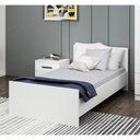 Counter Wood Single Bed 195x120x110 cm - White