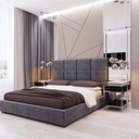 Bed MDF Wood 120×120×200 cm - Dark Grey - SAM-DU-2