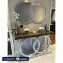 Counter Wood Console and Mirror Silver - 90x40x120 cm