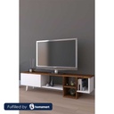 MDF Wood Brown and White Tv Unit - 160 × 30 × 45 cm