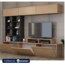 Spanish MDF Beige and Black Tv Set - 180 × 35 × 180 cm