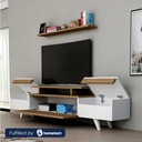 Melamine Wood and PVC Brown and White Tv Set - 180 × 30 × 42 cm