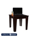 Melamine Wood and PVC Side Table Brown Dark - 55x55x52 cm