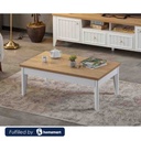 Wood Melamine and PVC Coffee Table Beige - 110x65x45 cm