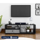 MDF Wood Black and Grey Tv Unit - 120 × 40 × 55 cm